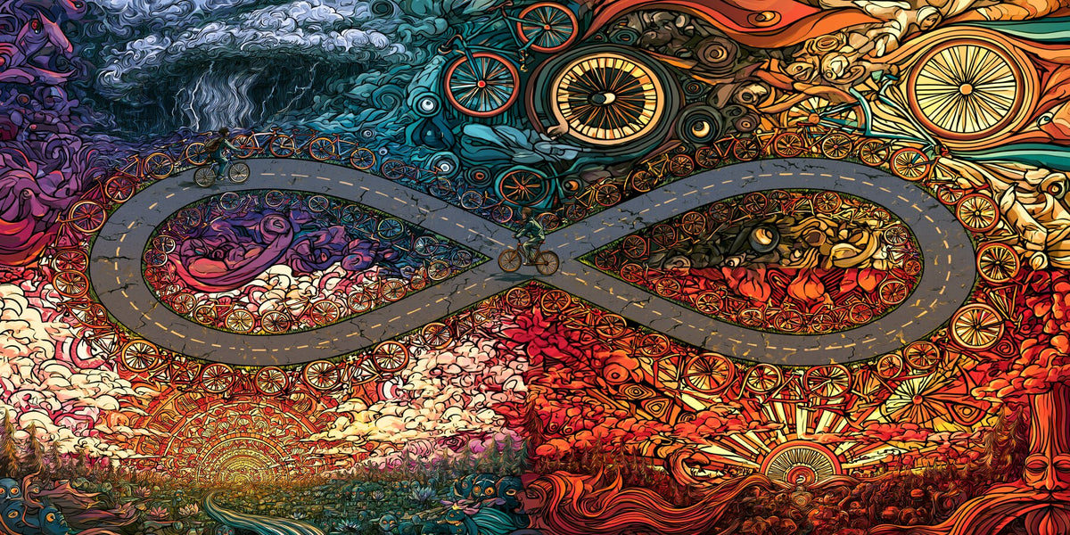 Spoke and Storm wall art print staged in a room