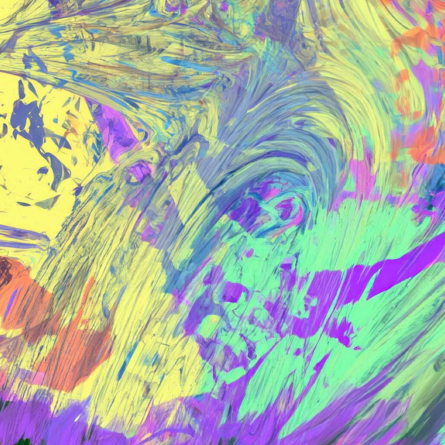Purple and Green Cat – Psychedelic Wall Art