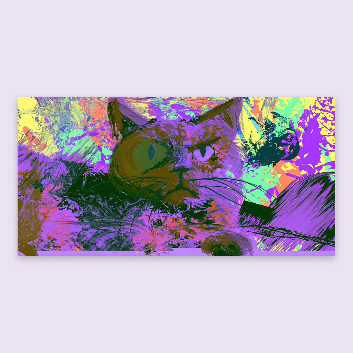 Purple and Green Cat flat lay