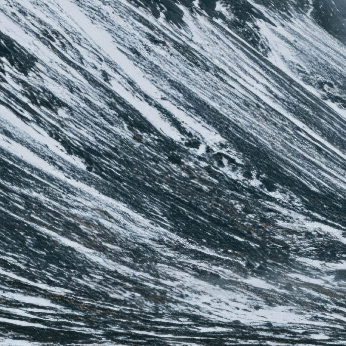 Foggy Snow-Covered Mountain Valley close-up detail