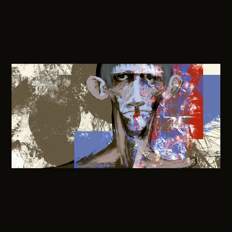 Olive and Red Portrait – Abstract Portrait Wall Art