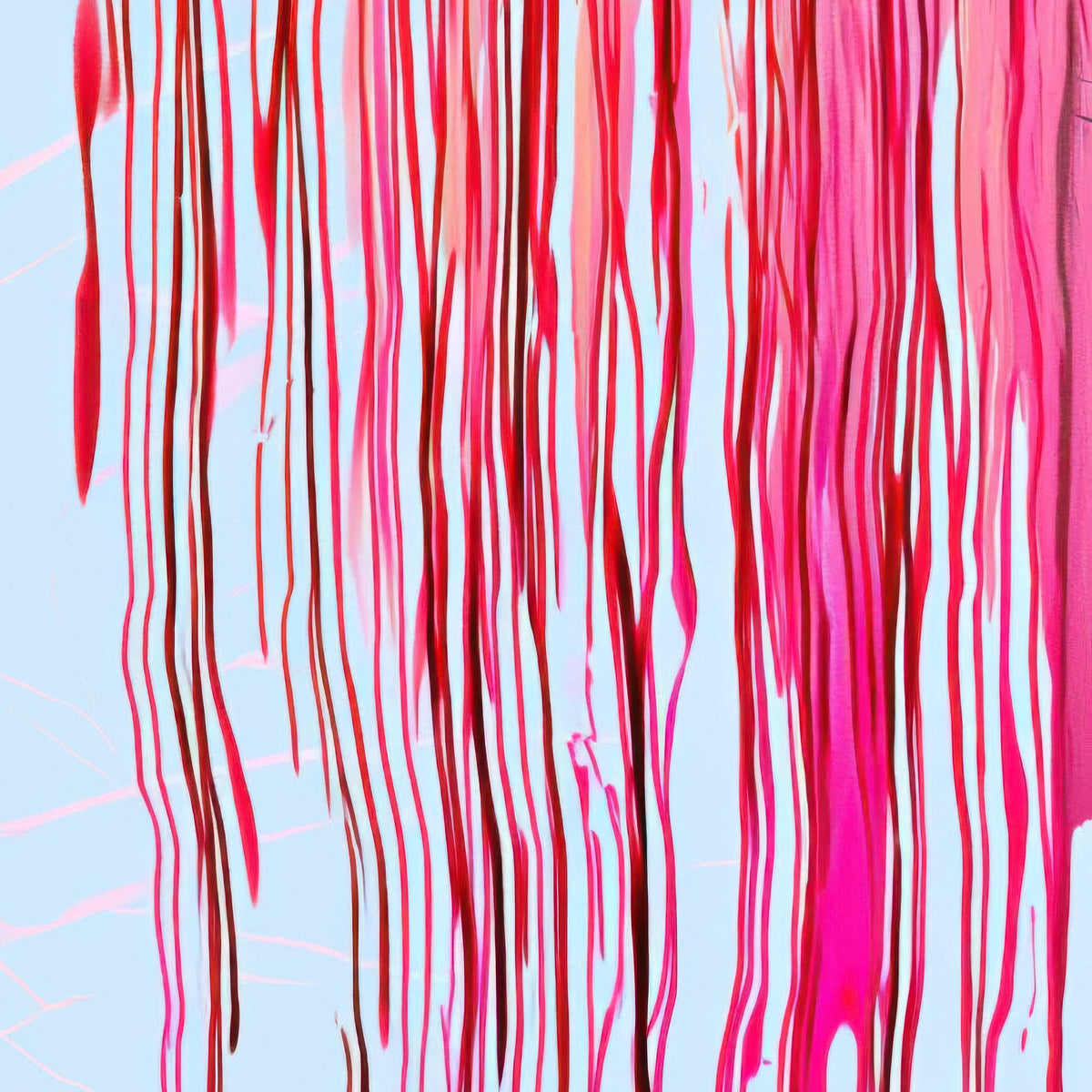Color Drip Portrait in Pink and Blue close-up detail