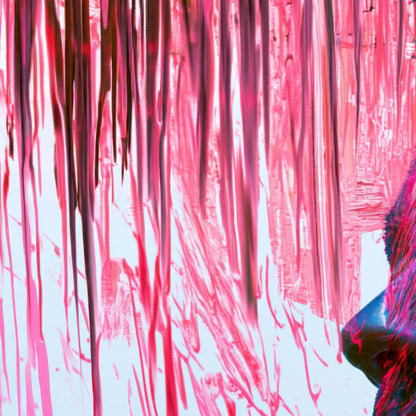Color Drip Profile in Pink and Teal close-up detail