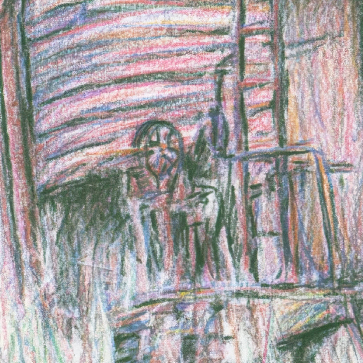 Abandoned Train Car Sketch close-up detail
