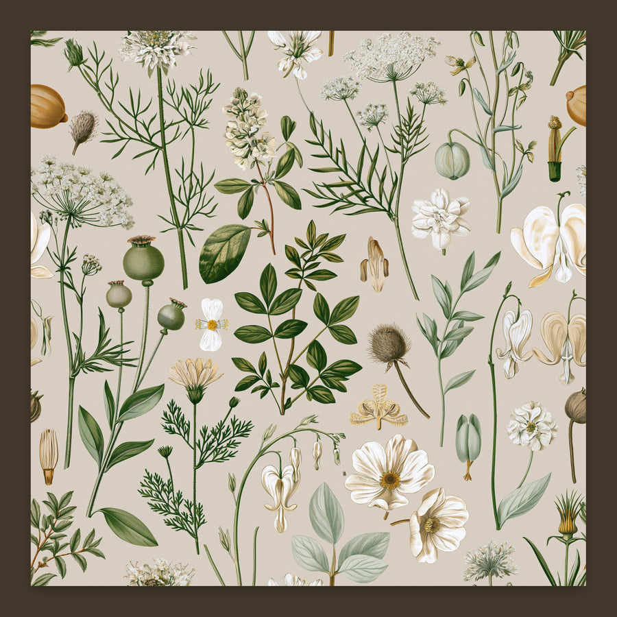 Wildflower Botanical Scatter Print – Vintage Illustration Wall Art