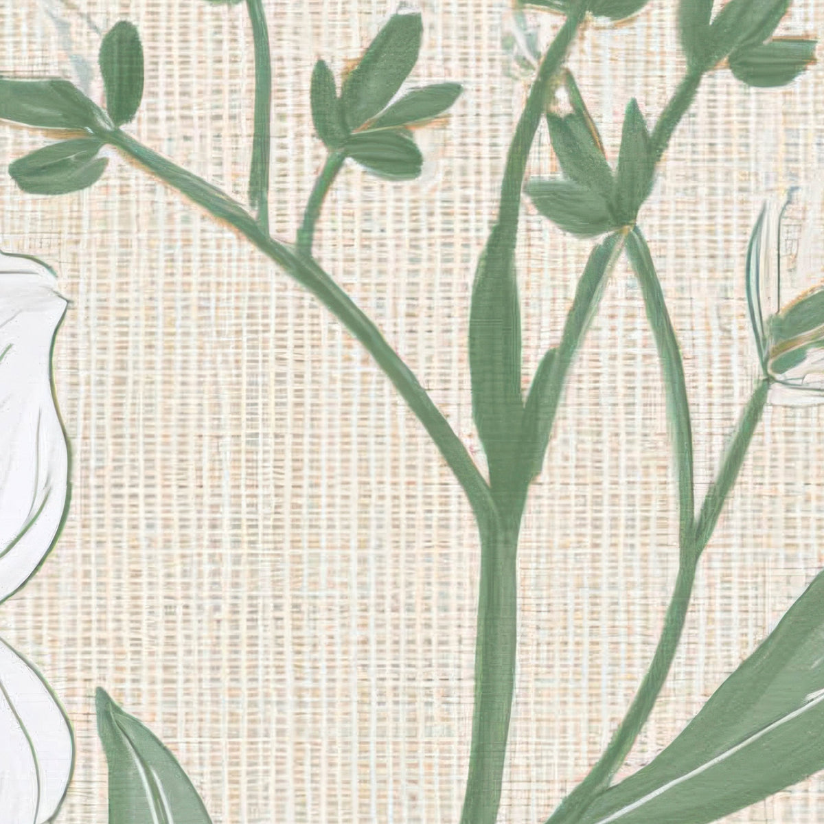 Patchwork Botanical Floral Illustration close-up detail