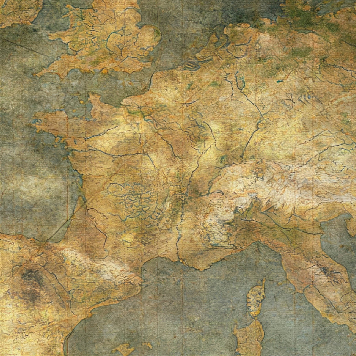 Aged Antique Map close-up detail