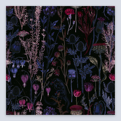Tall Dark Wildflower Illustration flat lay