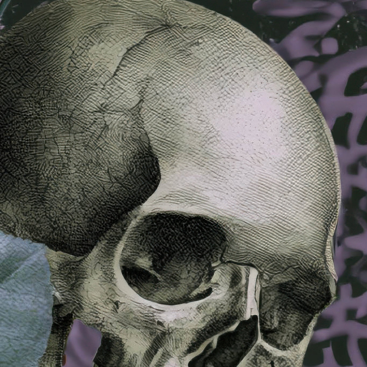 Gothic Skull and Rose Pattern close-up detail