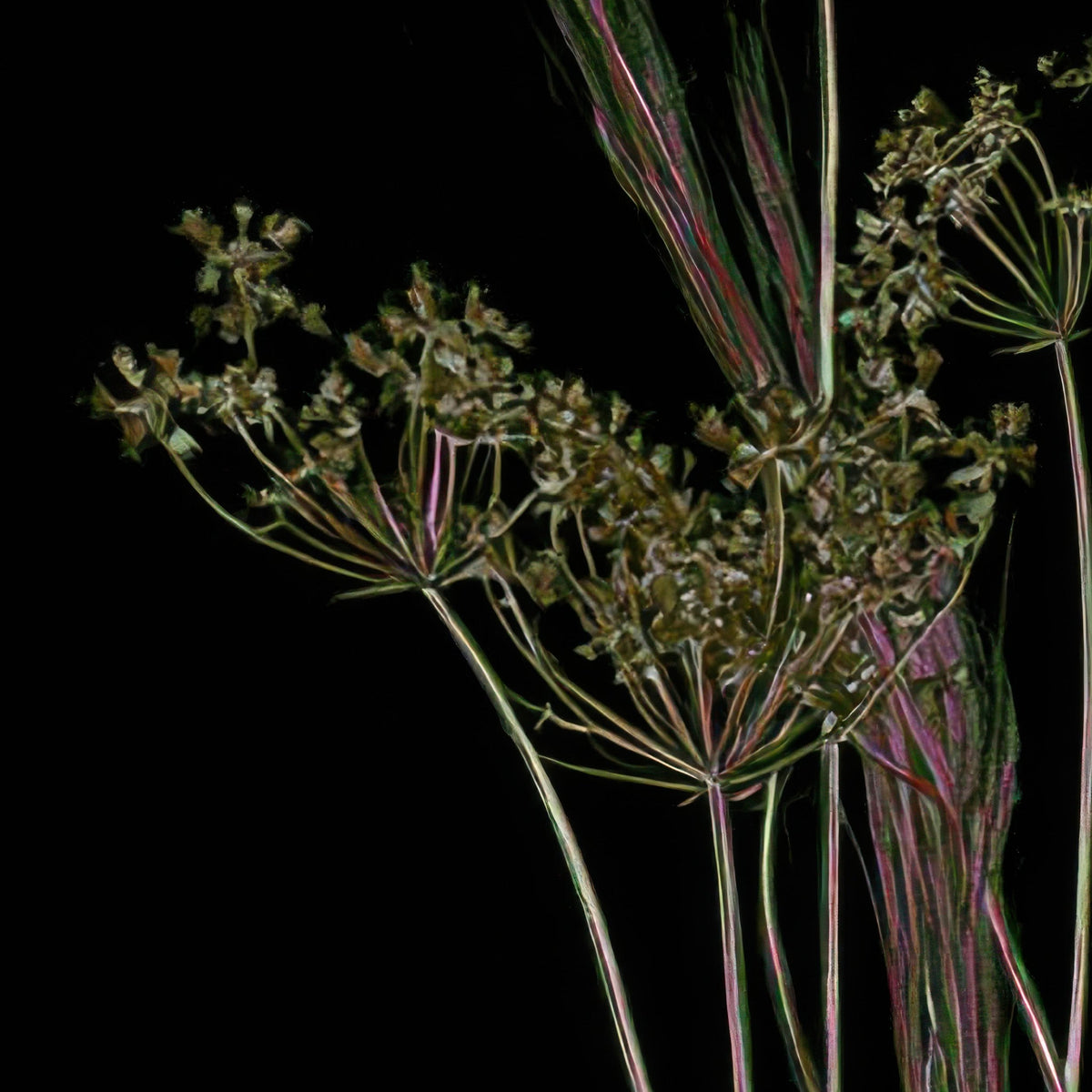 Dark Botanical Specimen Chart close-up detail