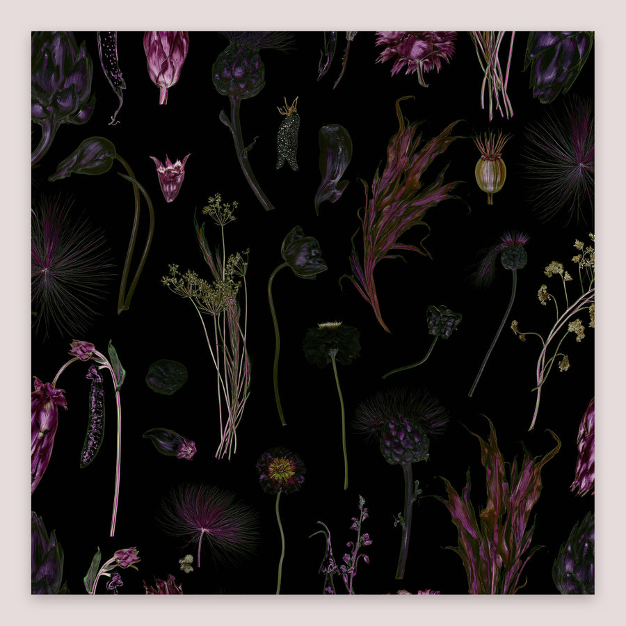 Dark Botanical Specimen Chart – Vamp Romantic Wall Art