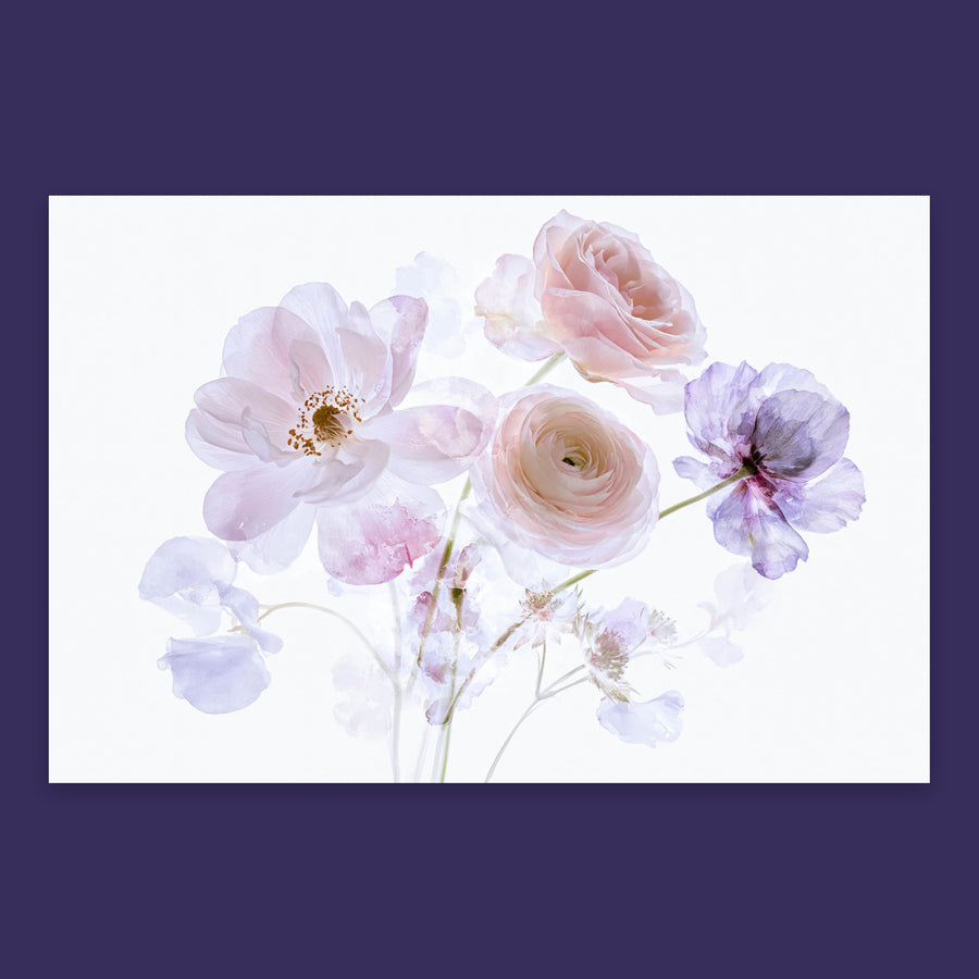 Pink and Lavender Bouquet – Watercolor Floral Wall Art