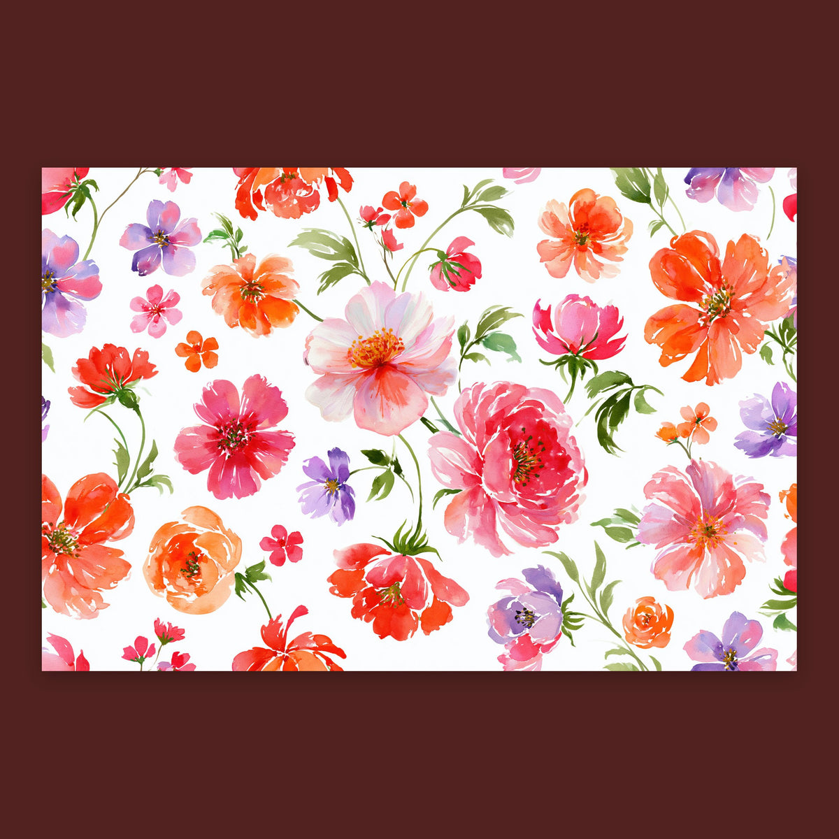 Bright Multicolor Floral Pattern flat lay