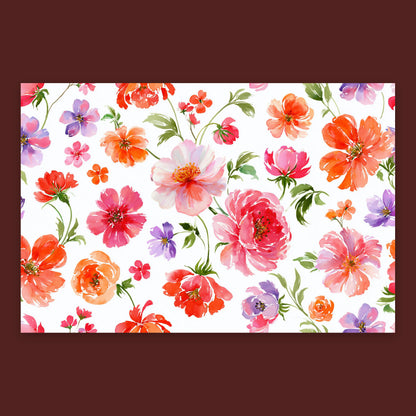Bright Multicolor Floral Pattern flat lay