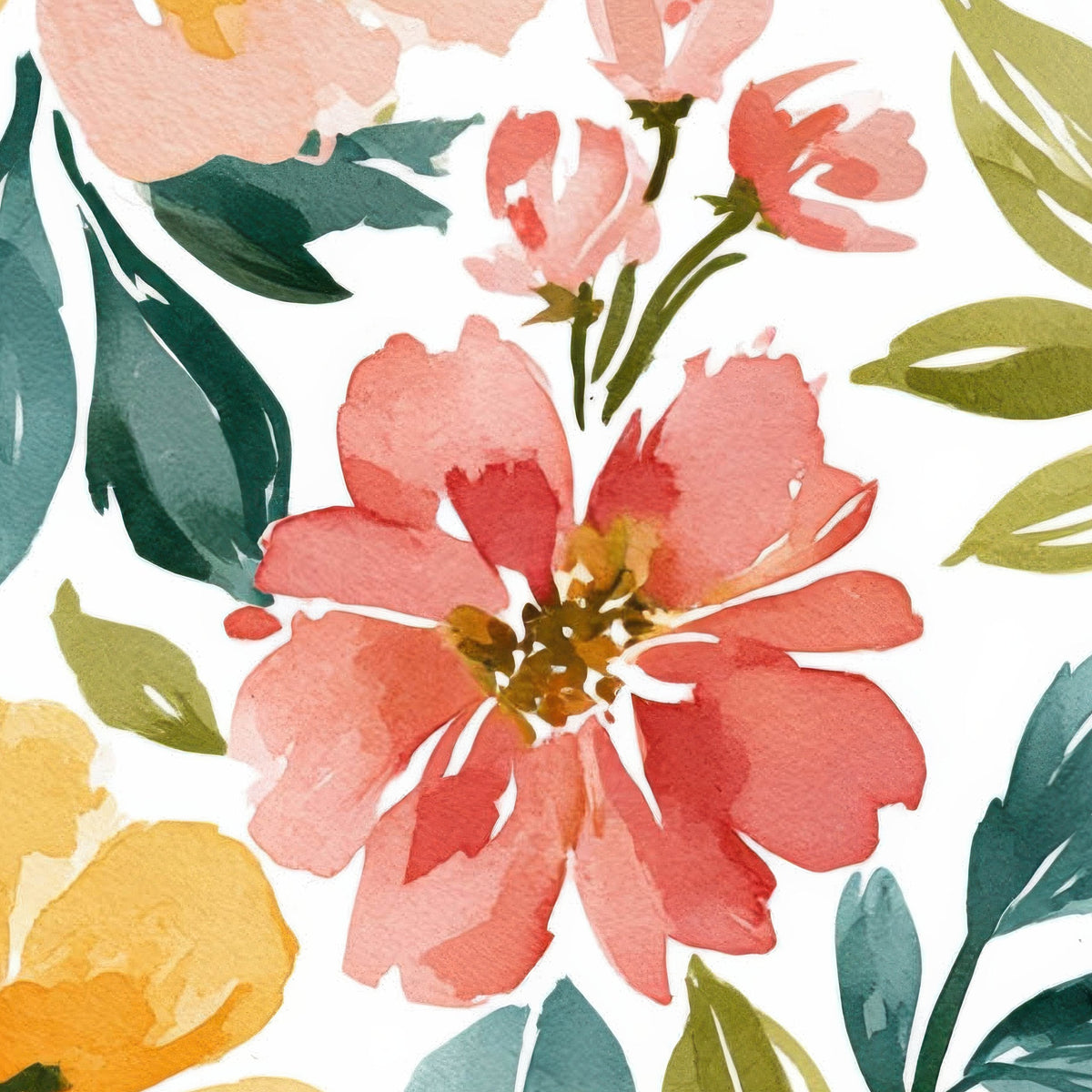 Peach and Yellow Rose Pattern close-up detail