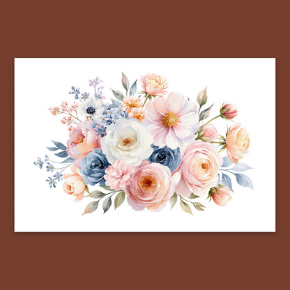 Pastel Rose Bouquet flat lay