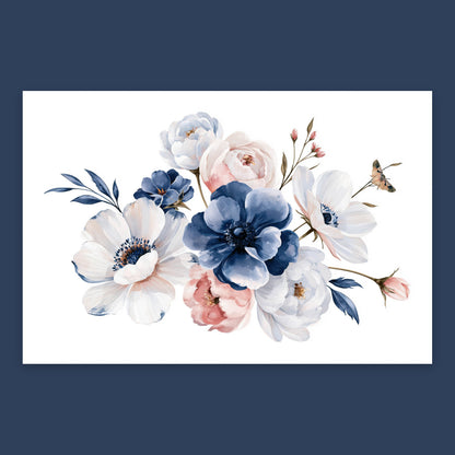 Blue Anemone Bouquet flat lay