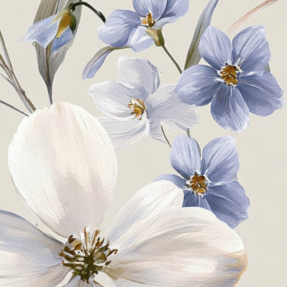 Lavender and White Floral Pattern close-up detail