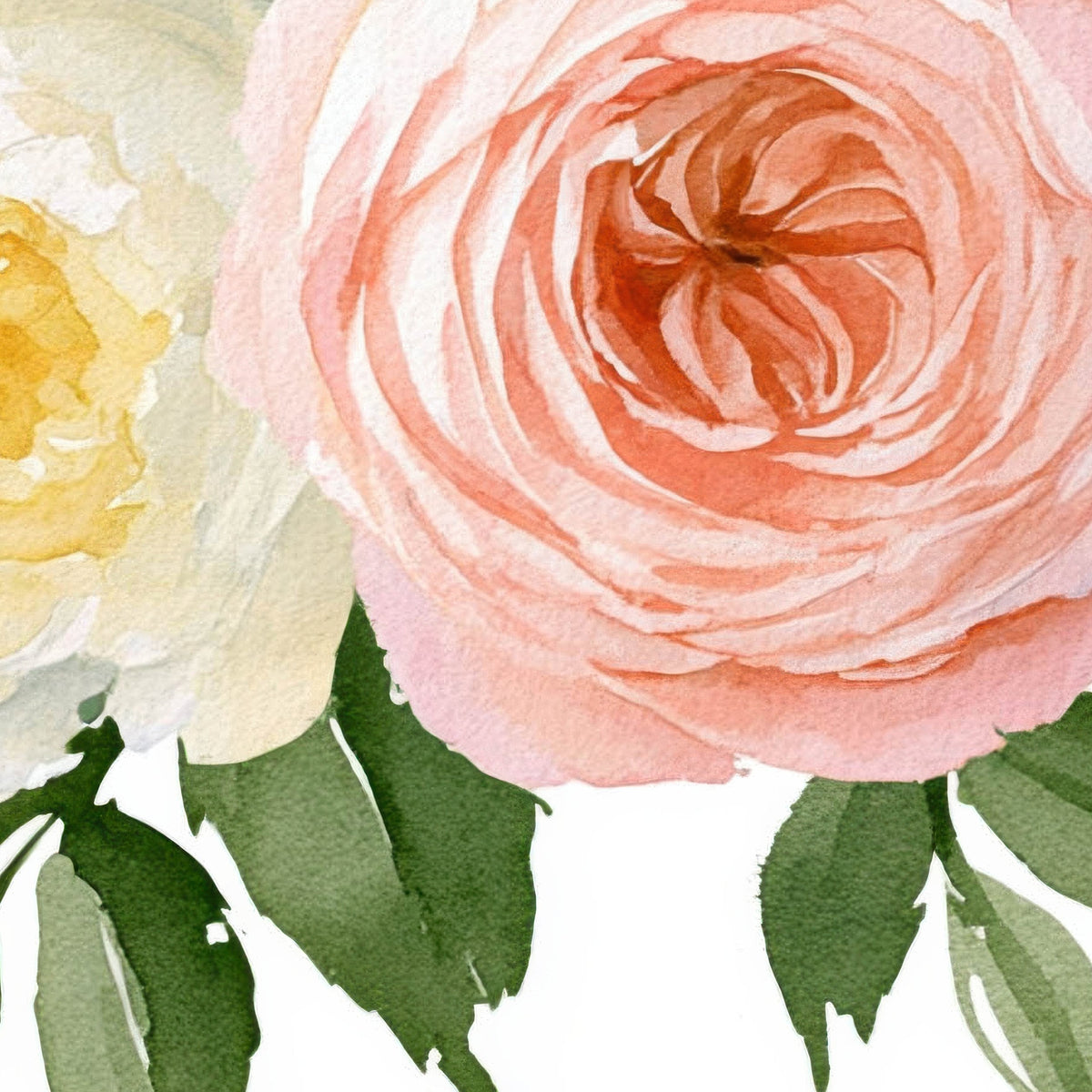 Cream and Peach Rose Bouquet close-up detail