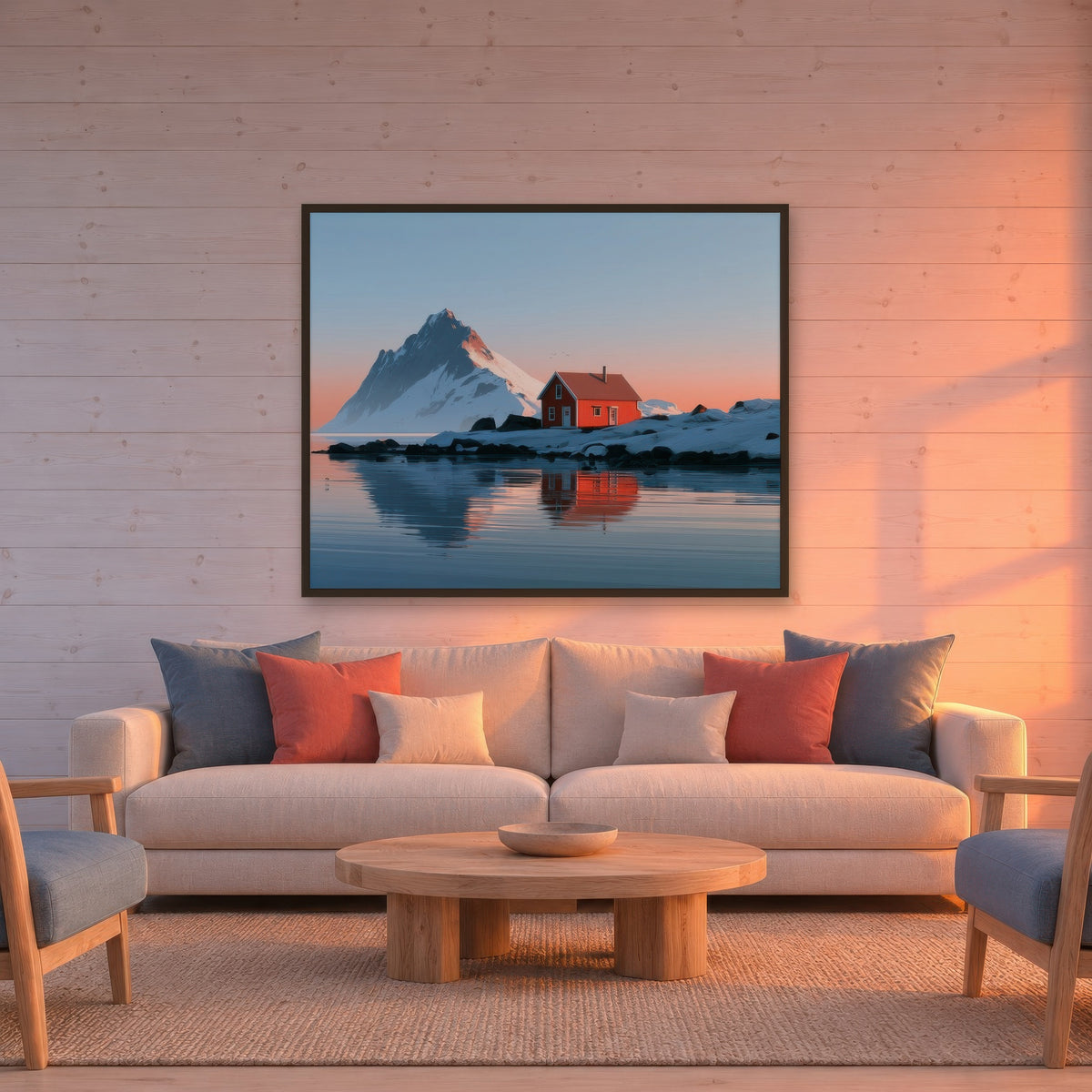 Scandinavian Coastline scandinavian wall art in a living room