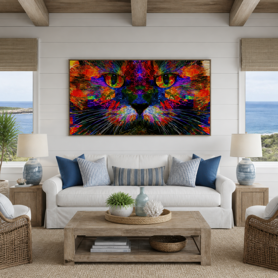 Neon Cat Eyes – Psychedelic Wall Art