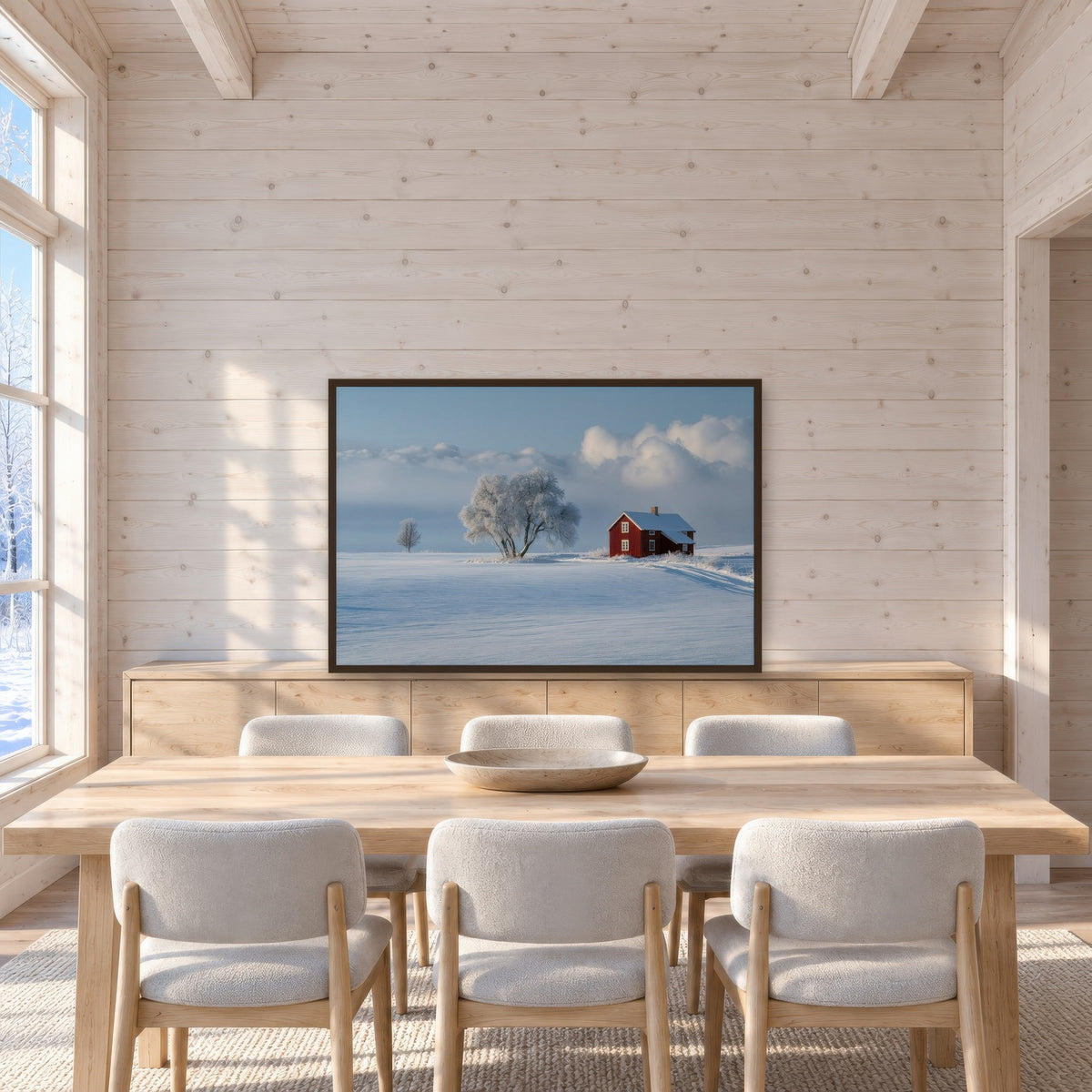 Nordic Stillness scandinavian wall art in a dining room