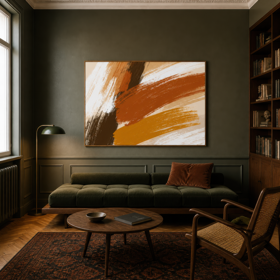 Bold Strokes in Rust and Gold – Boho Wall Art