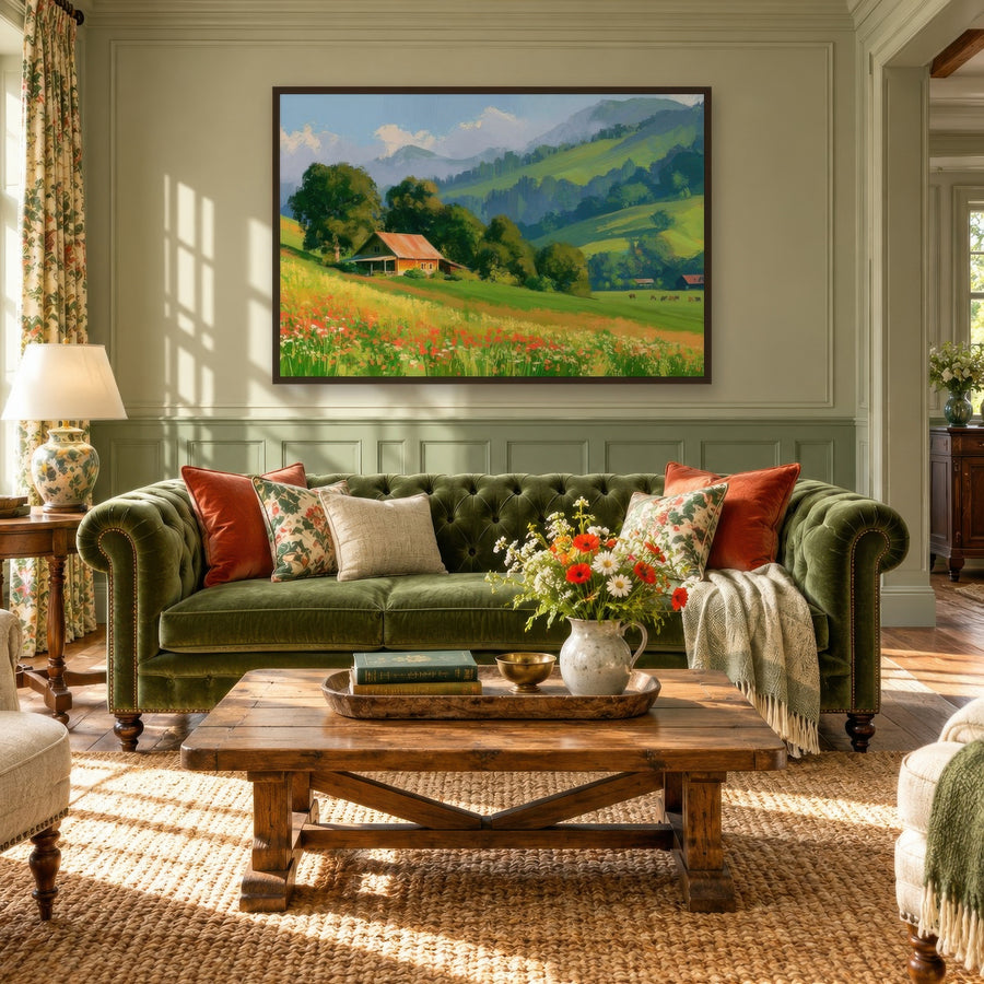 Rolling Hills and Poppies – Impressionist Wall Art