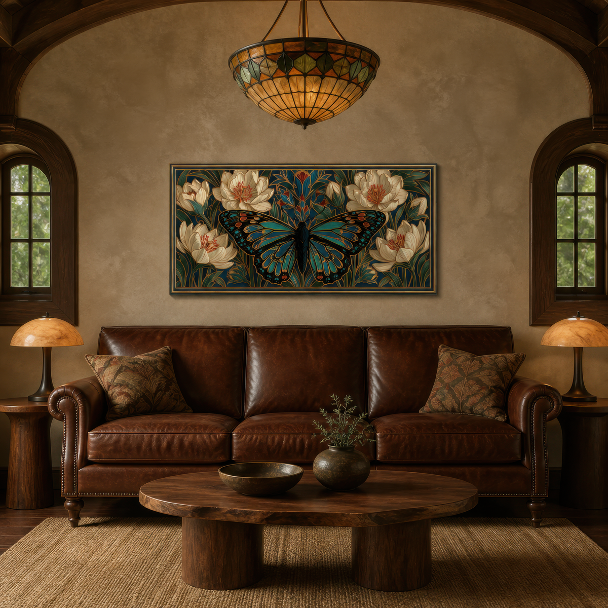 Jade Butterfly Motif – Art Deco Wall Art