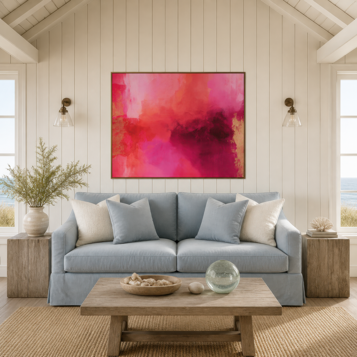 Magenta and Burgundy Cloud Abstract – Abstract Wall Art