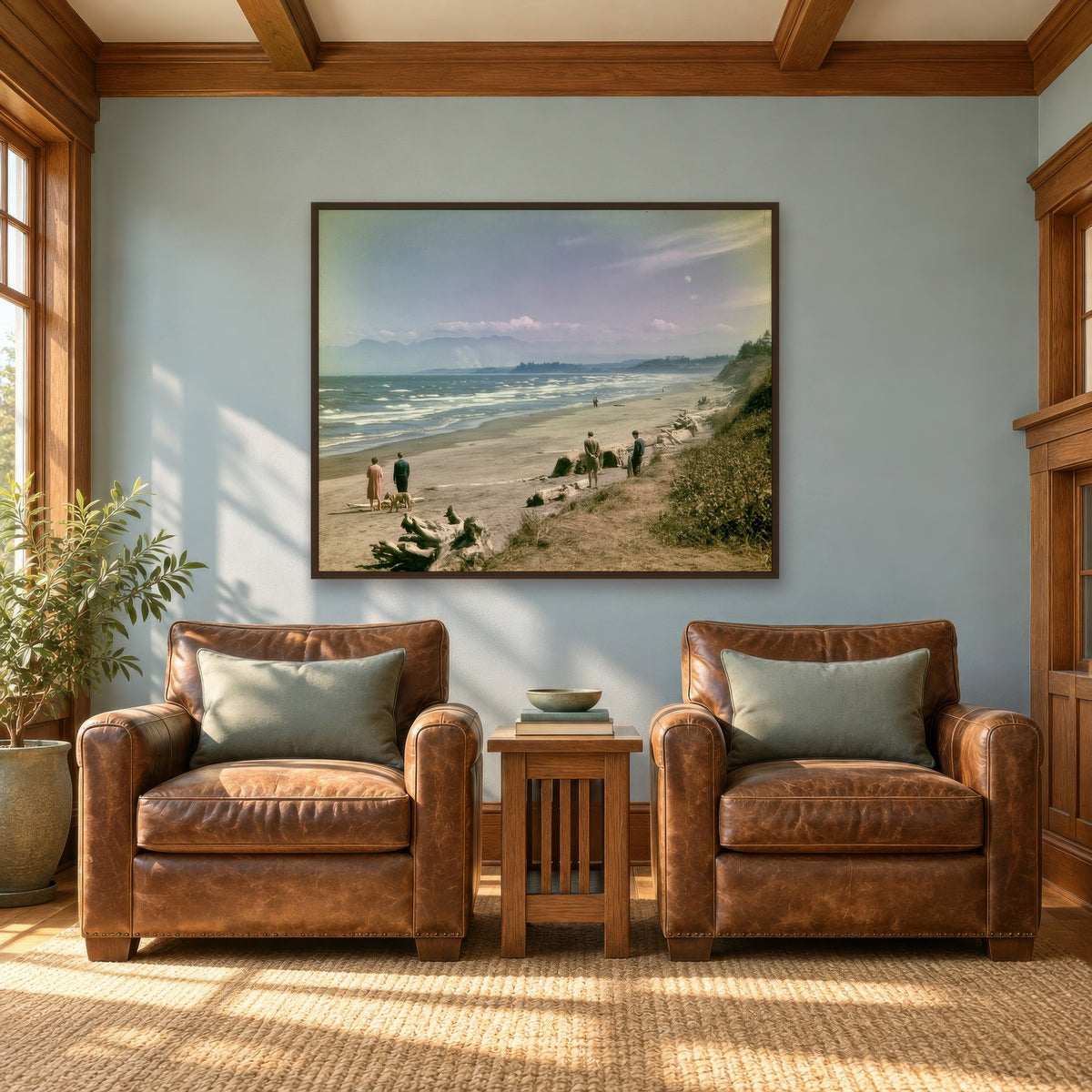 Faded Color Coastal Walk landscape wall art in a den