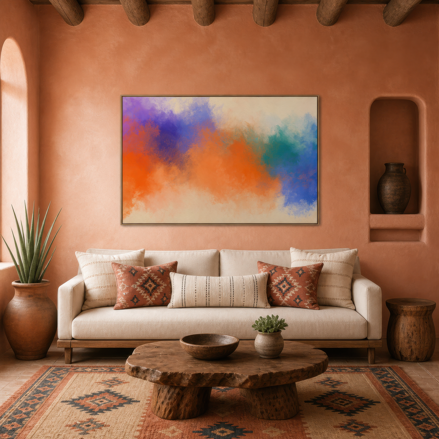 Orange and Purple Cloud Abstract – Abstract Wall Art