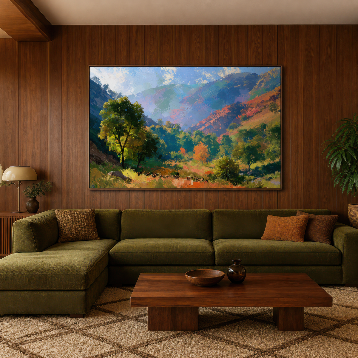 Mountain Valley Landscape – Impressionist Wall Art