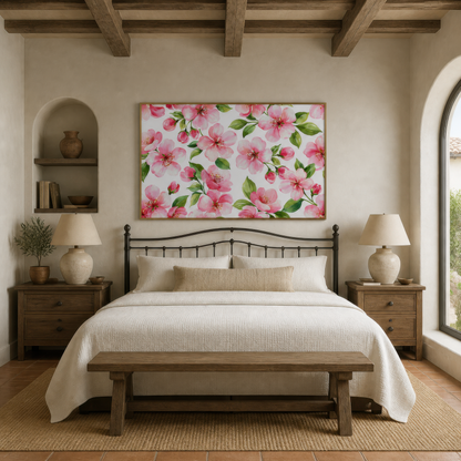 Cherry Blossom Pattern wall art print, alternate room view