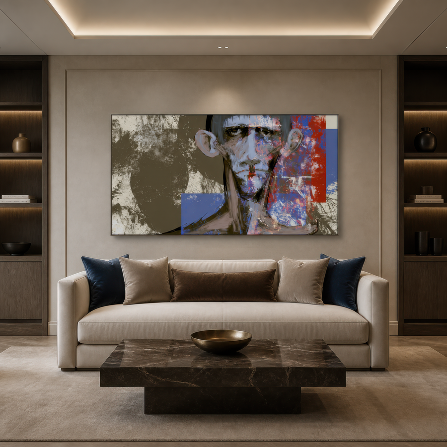 Olive and Red Portrait – Abstract Portrait Wall Art