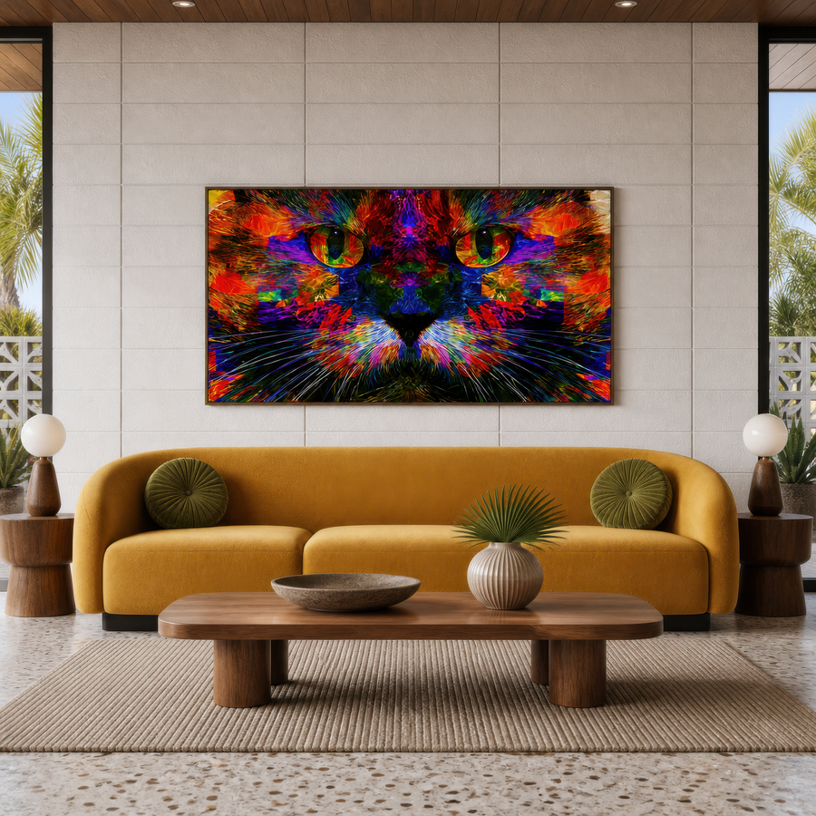 Neon Cat Eyes – Psychedelic Wall Art