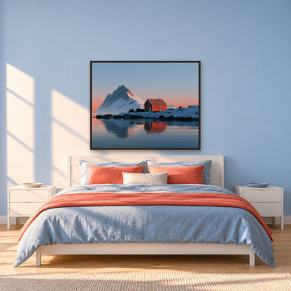 Scandinavian Coastline scandinavian wall art in a bedroom