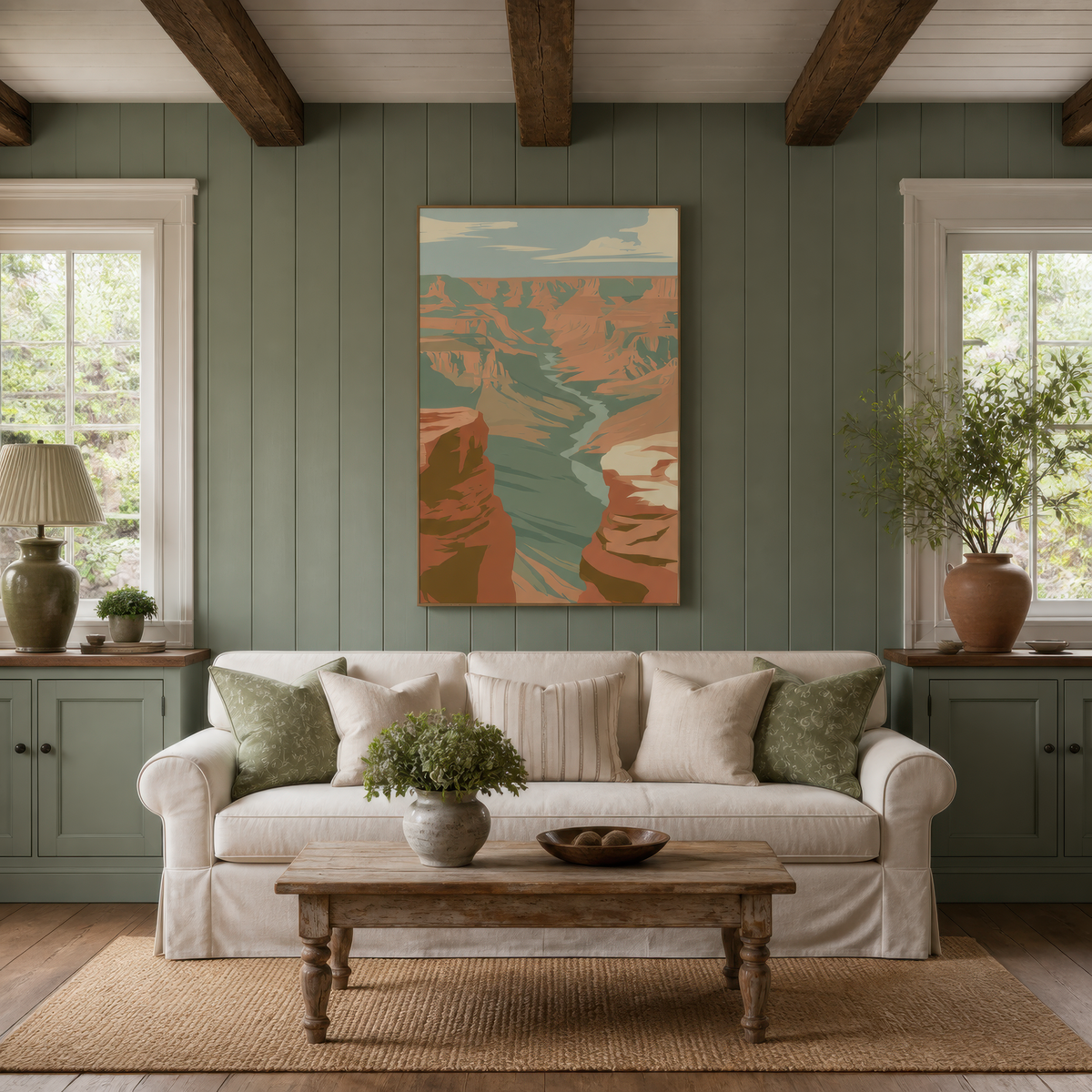 Narrow Gorge and Teal River Poster – Landscape Wall Art