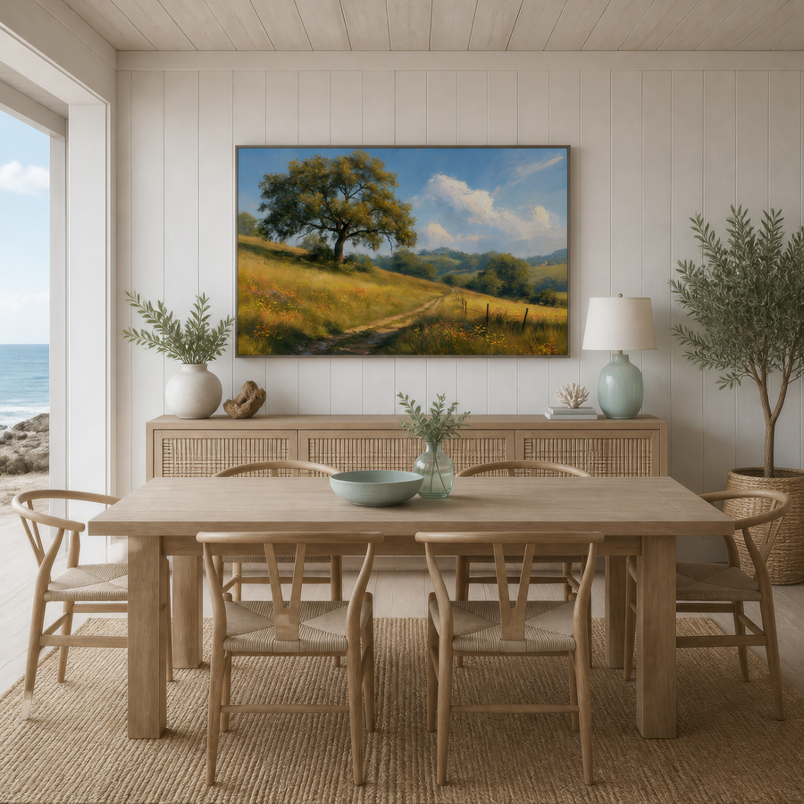 Golden Hillside Path – Impressionist Wall Art