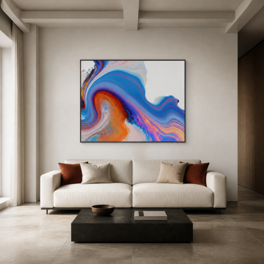 Sapphire Wave Swirl – Dopamine Wall Art