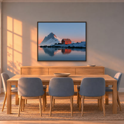 Scandinavian Coastline scandinavian wall art in a dining room