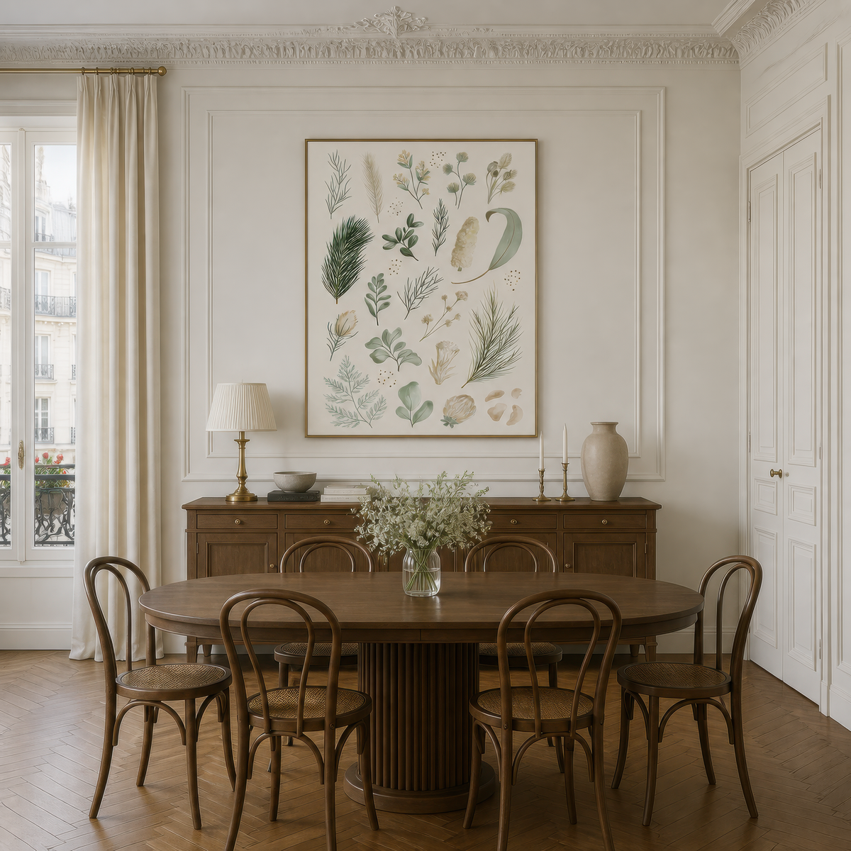 Botanical Specimen Chart wall art print, alternate room view