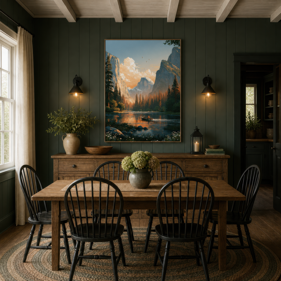 Yosemite Valley Boat on River – National Park Wall Art