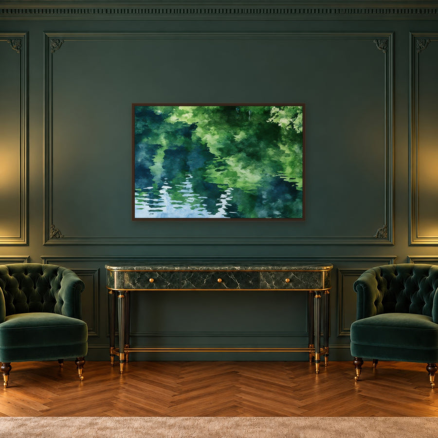 Green Canopy Reflection – Impressionist Wall Art