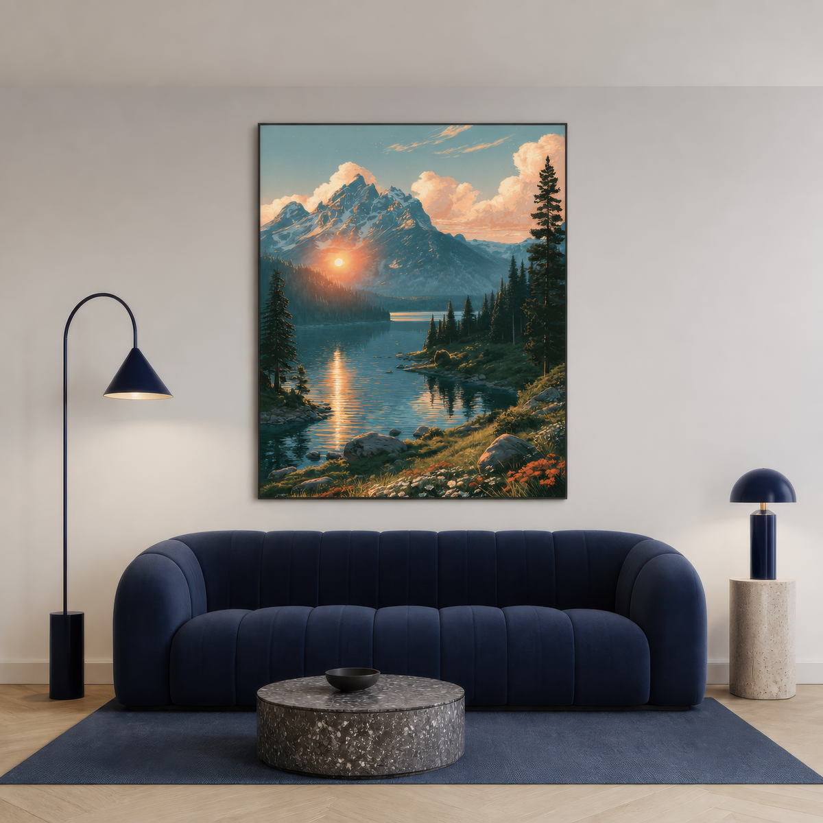 Mountain Lake at Sunset – National Park Wall Art