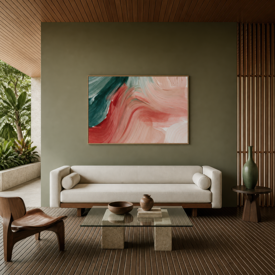 Flowing Brushstroke Abstract – Japandi Wall Art
