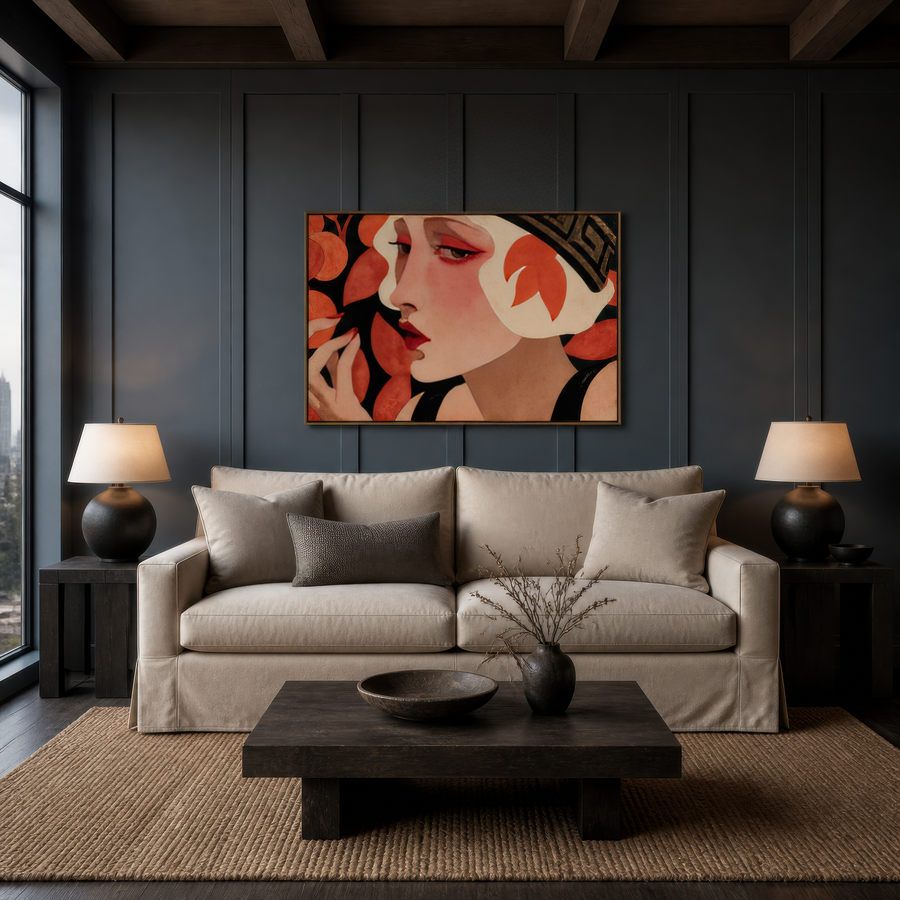 Deco Woman with Leaves – Art Deco Wall Art