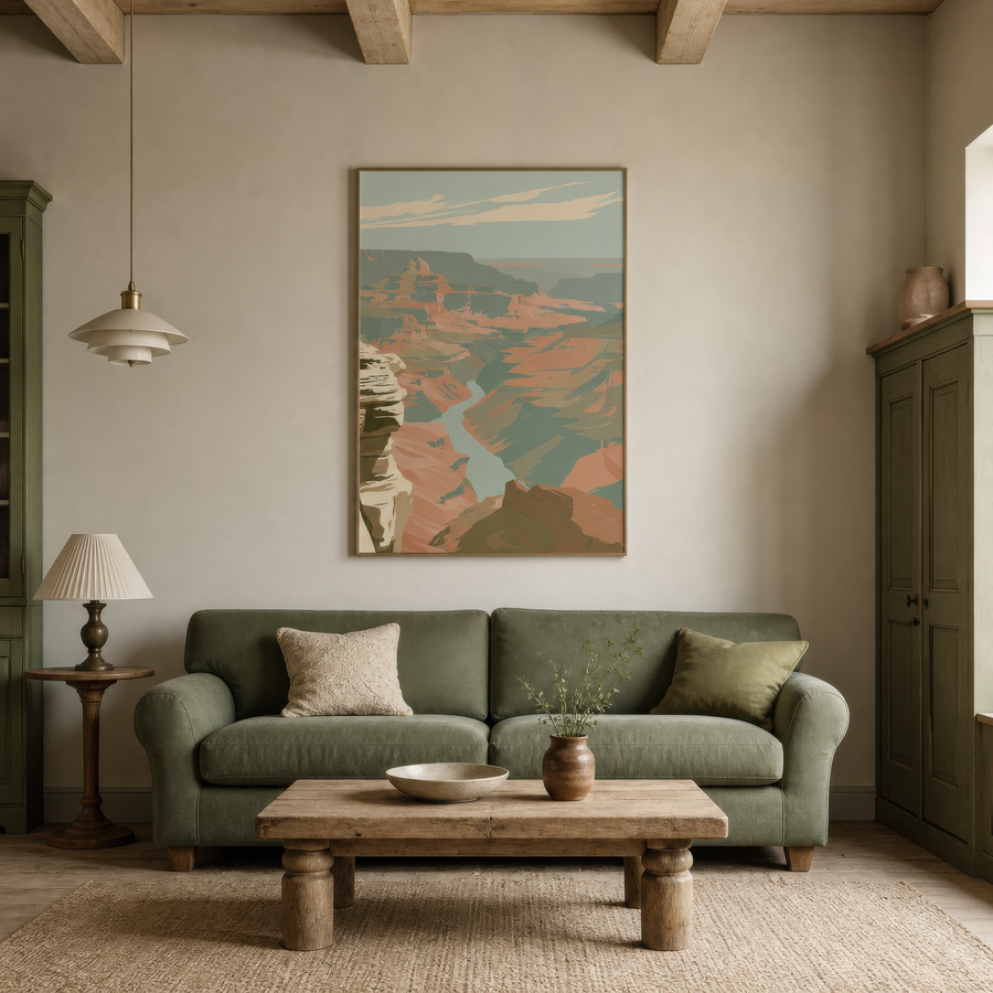 Cream Limestone Canyon Pillar Poster – Landscape Wall Art