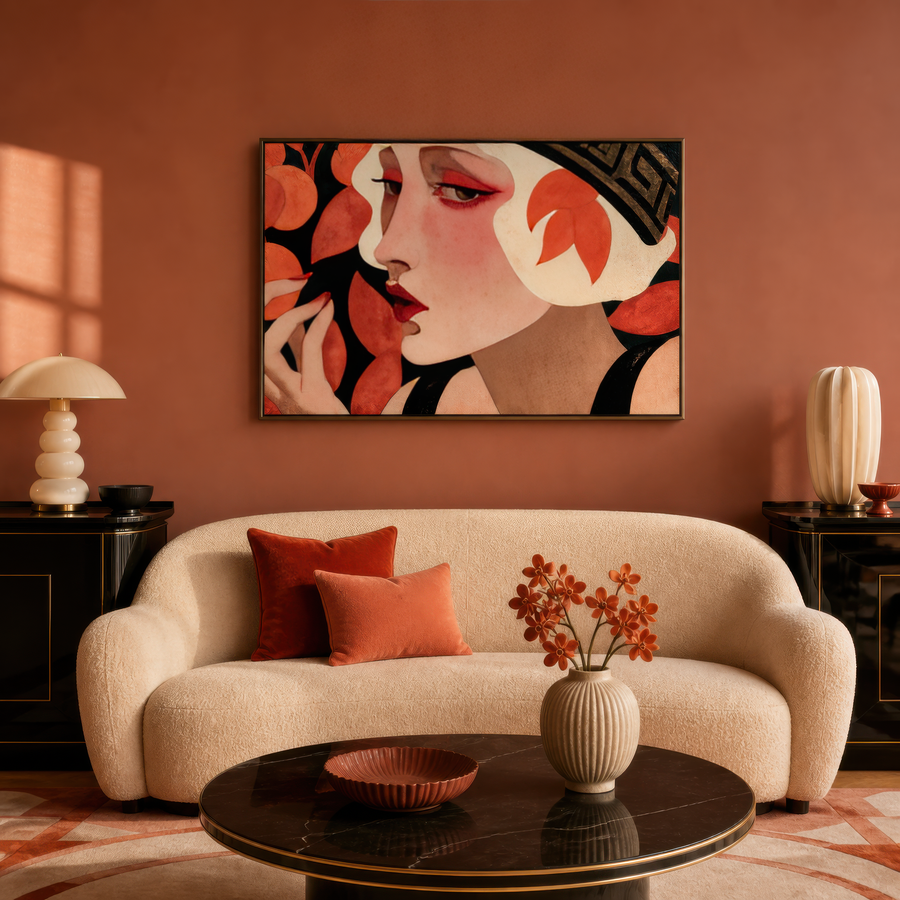Deco Woman with Leaves – Art Deco Wall Art