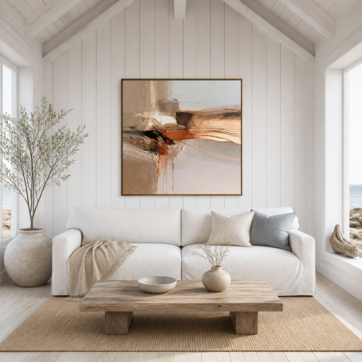 Rust and Black Ridge Abstract – Earthy Abstract Wall Art
